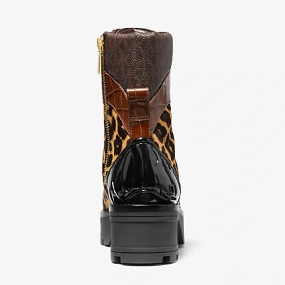 Michael Kors Khloe Mixed-Media Combat Boot